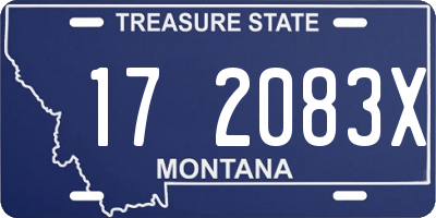 MT license plate 172083X