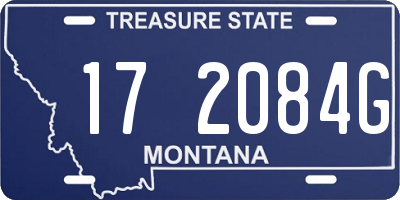 MT license plate 172084G
