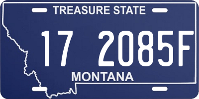 MT license plate 172085F