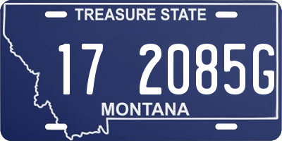 MT license plate 172085G