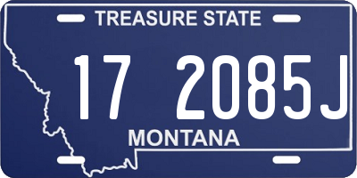 MT license plate 172085J