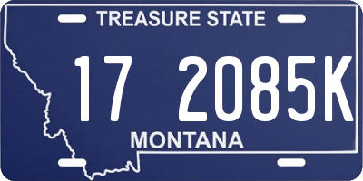 MT license plate 172085K