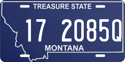 MT license plate 172085Q