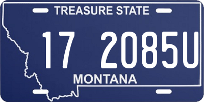 MT license plate 172085U