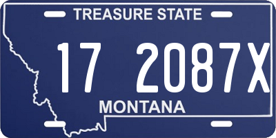 MT license plate 172087X