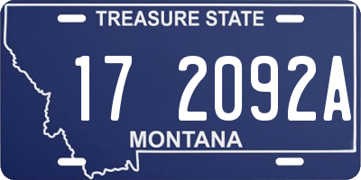 MT license plate 172092A