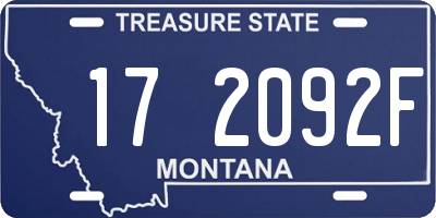 MT license plate 172092F