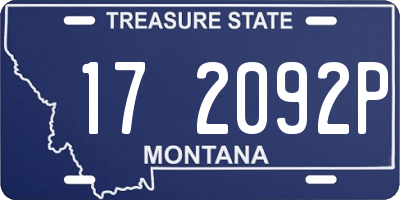 MT license plate 172092P