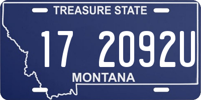 MT license plate 172092U