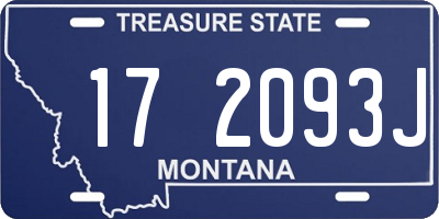 MT license plate 172093J