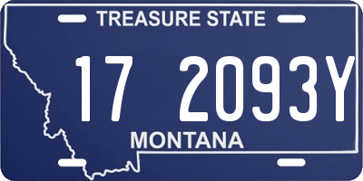 MT license plate 172093Y