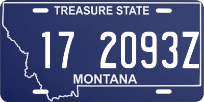 MT license plate 172093Z
