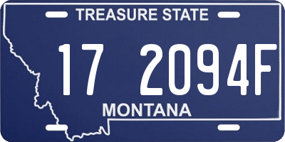 MT license plate 172094F