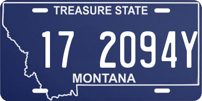 MT license plate 172094Y