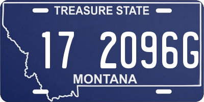 MT license plate 172096G