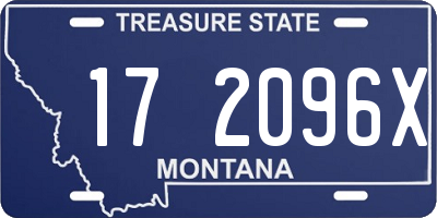 MT license plate 172096X