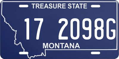 MT license plate 172098G