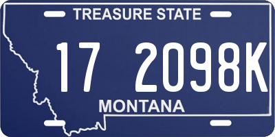 MT license plate 172098K