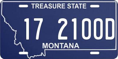 MT license plate 172100D