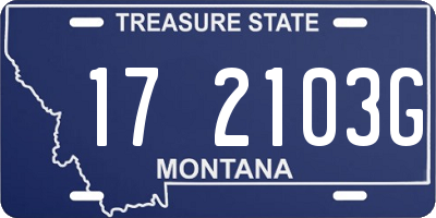 MT license plate 172103G