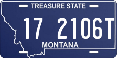 MT license plate 172106T