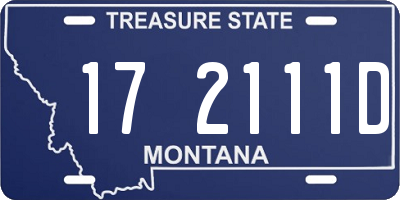 MT license plate 172111D
