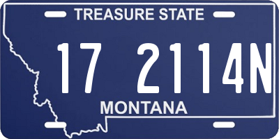 MT license plate 172114N