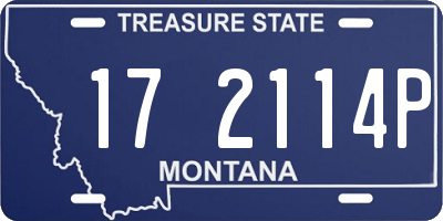 MT license plate 172114P