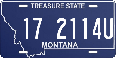 MT license plate 172114U