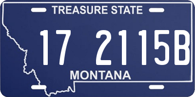 MT license plate 172115B