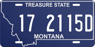 MT license plate 172115D