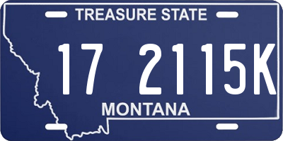 MT license plate 172115K
