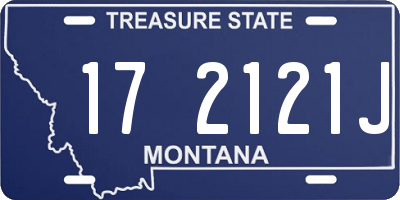 MT license plate 172121J