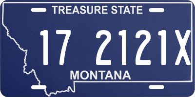 MT license plate 172121X
