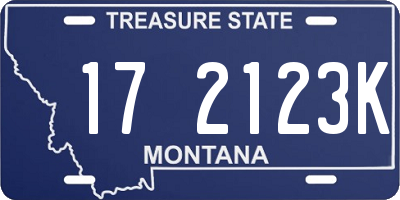 MT license plate 172123K