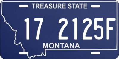MT license plate 172125F