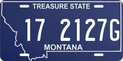 MT license plate 172127G