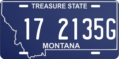 MT license plate 172135G