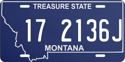 MT license plate 172136J