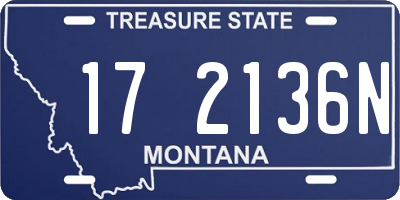 MT license plate 172136N
