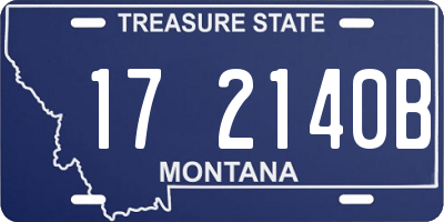 MT license plate 172140B
