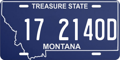 MT license plate 172140D