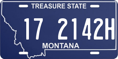 MT license plate 172142H