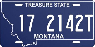 MT license plate 172142T