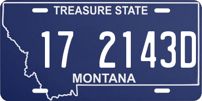 MT license plate 172143D