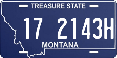 MT license plate 172143H
