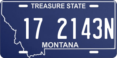 MT license plate 172143N