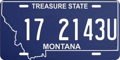 MT license plate 172143U