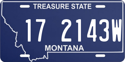MT license plate 172143W