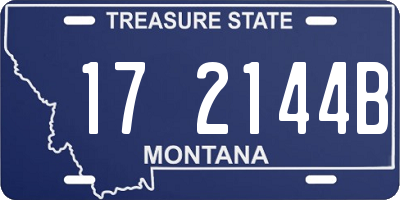 MT license plate 172144B
